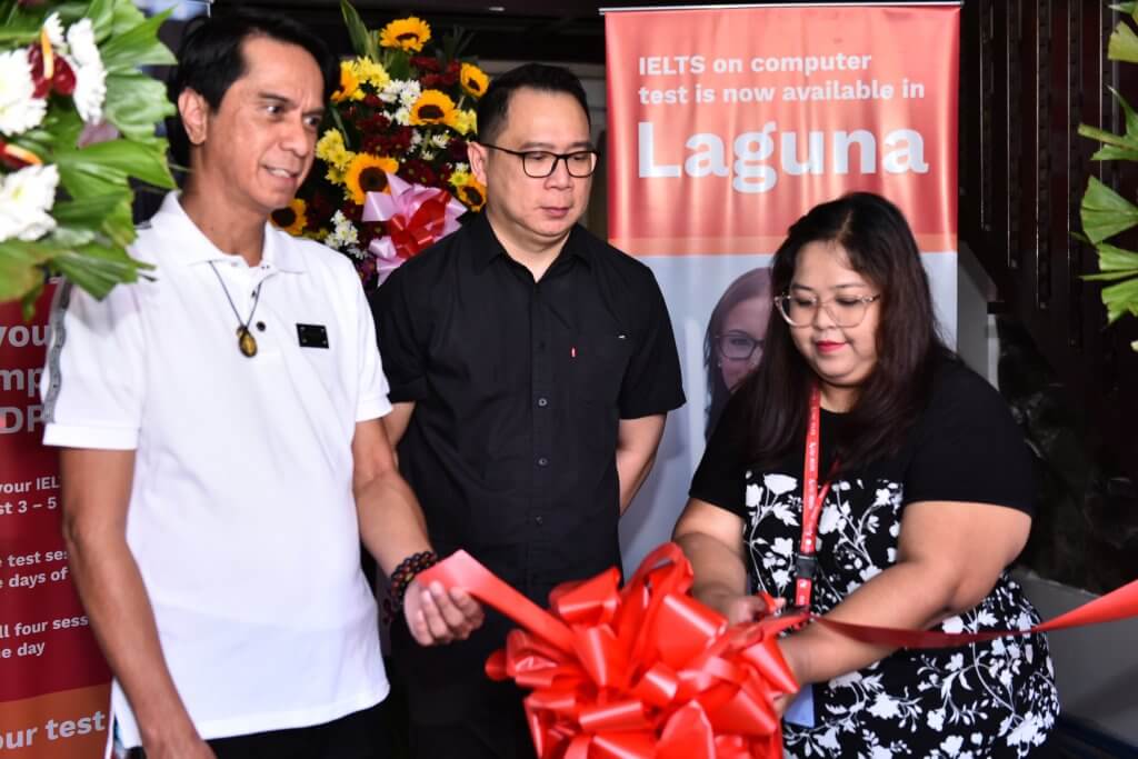 Left to Right: Sta. Rosa City Administrator Atty. Leonardo Ragaza Jr., Fr. Atienza, IRIS CEOTroy Manguera, IDP IELTS’s Deputy Test Center Administrator Stefanie Gorabao and Business Development & Administrative Officer Karl Kenneth Sadorra